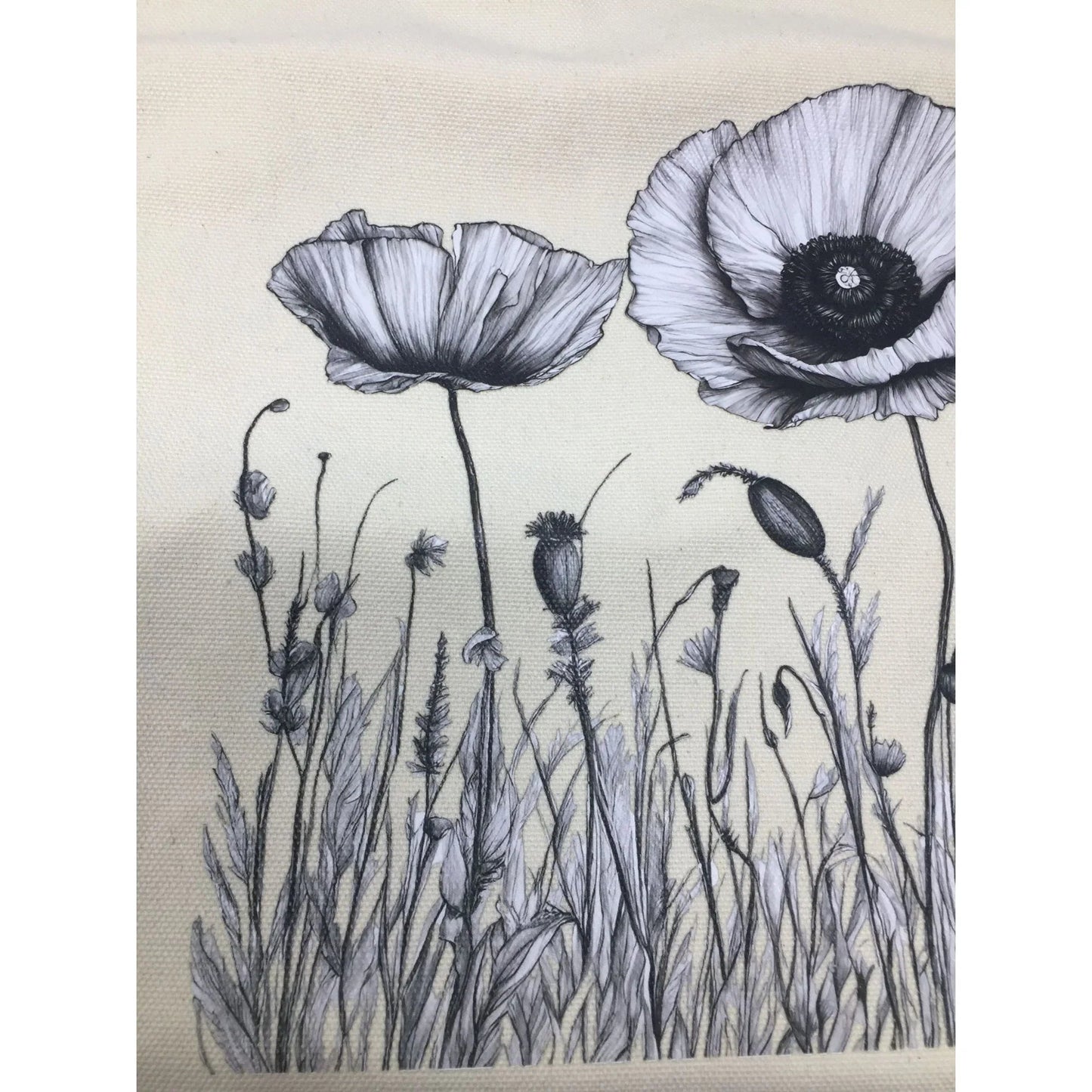 Bagademy Beige Cloth Canvas Tote Bag for Women with Flowers on it (New) - Bagademy - Tote Bag - A+ Stuff