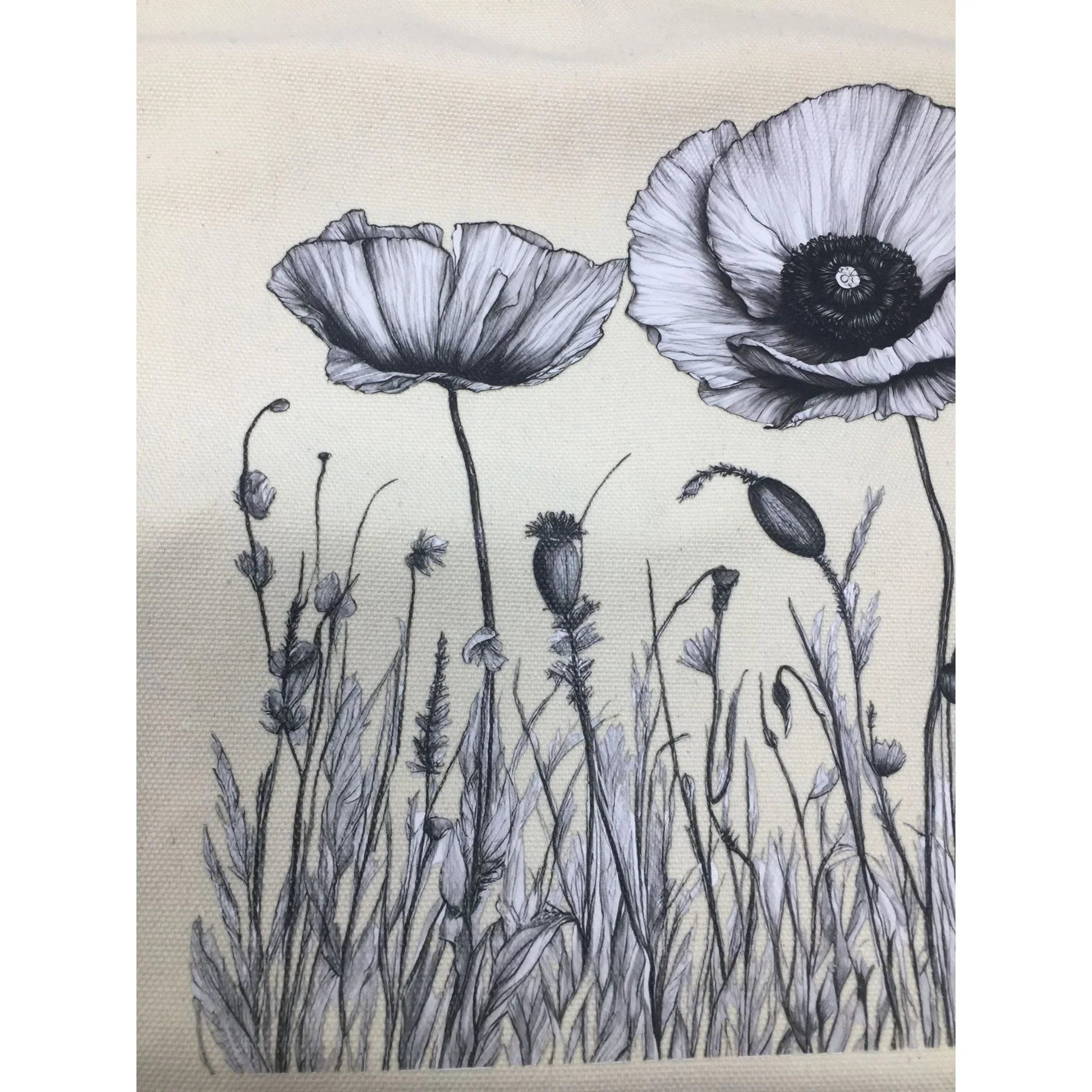 Bagademy Beige Cloth Canvas Tote Bag for Women with Flowers on it (New) - Bagademy - Tote Bag - A+ Stuff