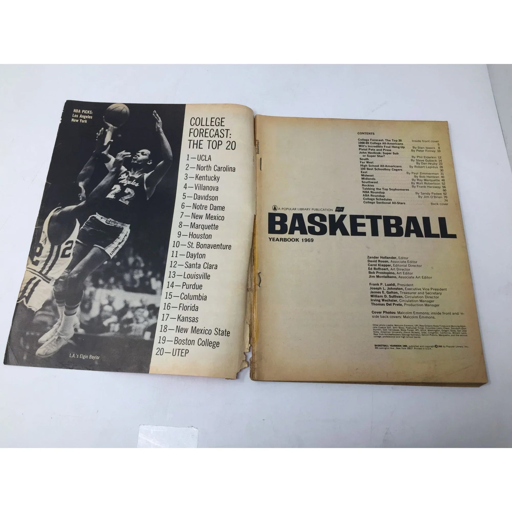 BASKETBALL YEARBOOK 1969 College Pros HS Vintage Magazine - A+ Stuff - Magazines - A+ Stuff