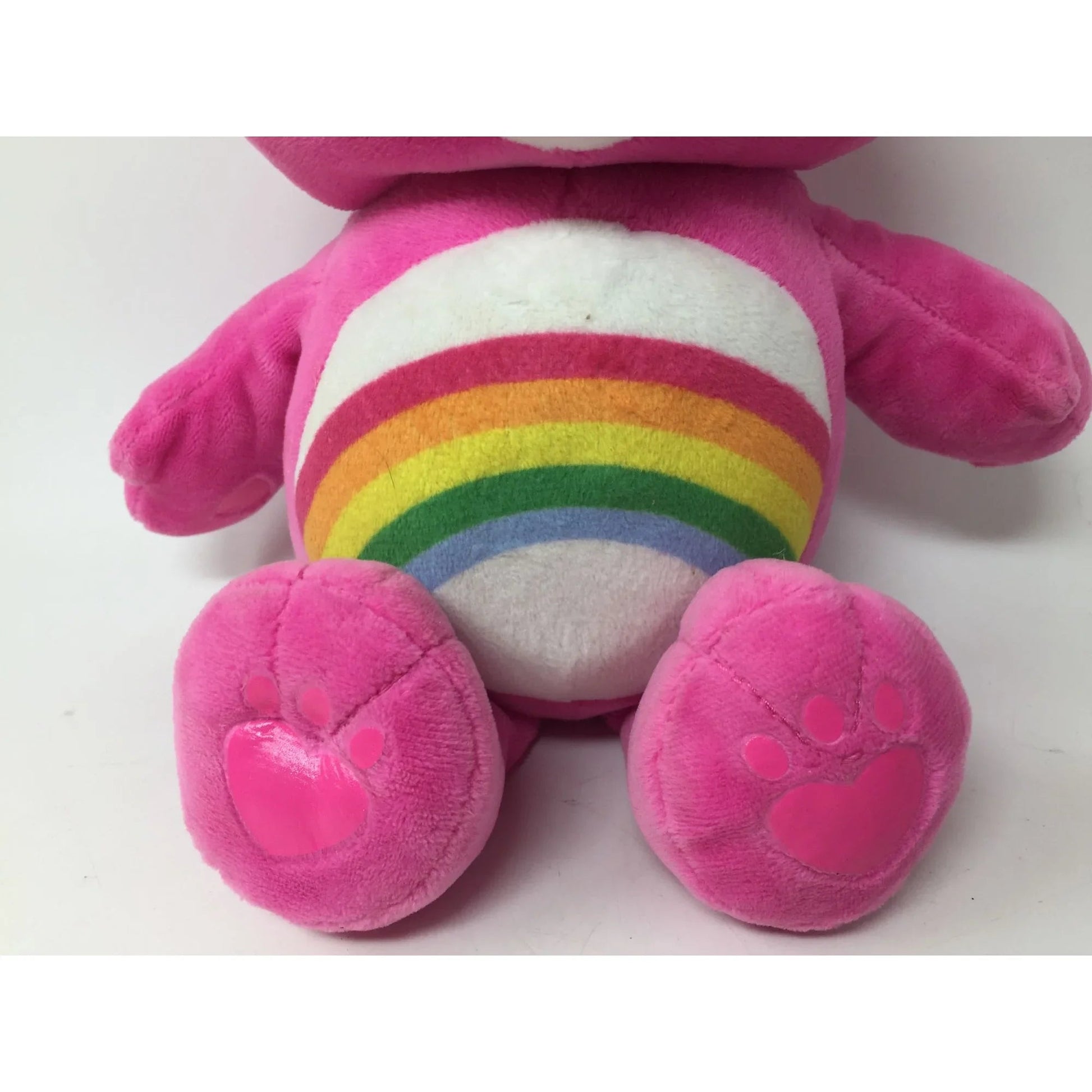 Battery Operated Pink Care Bear Stuffed Bear with Rainbow on belly - 13'' tall - care bears - Stuffed Animals - A+ Stuff