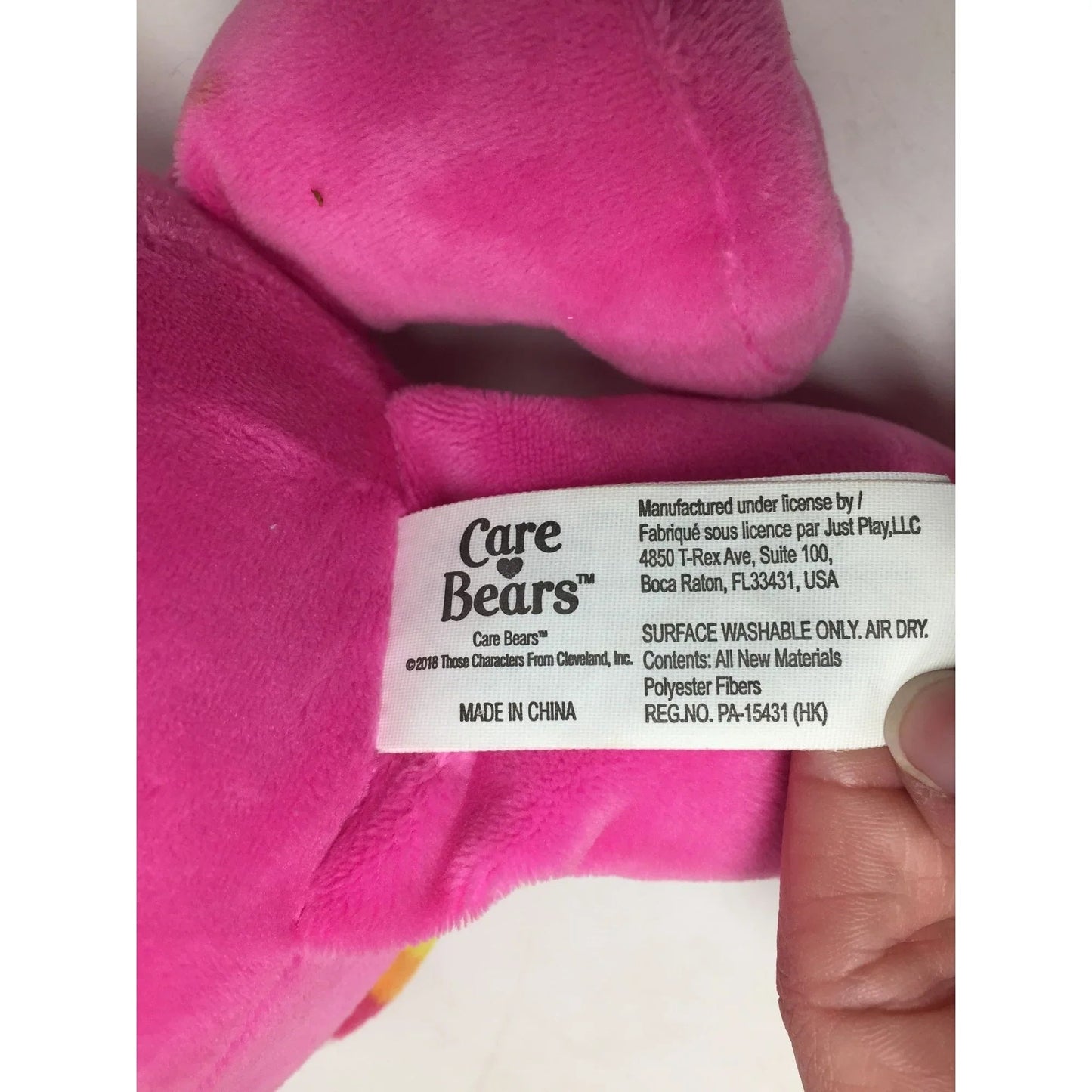 Battery Operated Pink Care Bear Stuffed Bear with Rainbow on belly - 13'' tall - care bears - Stuffed Animals - A+ Stuff