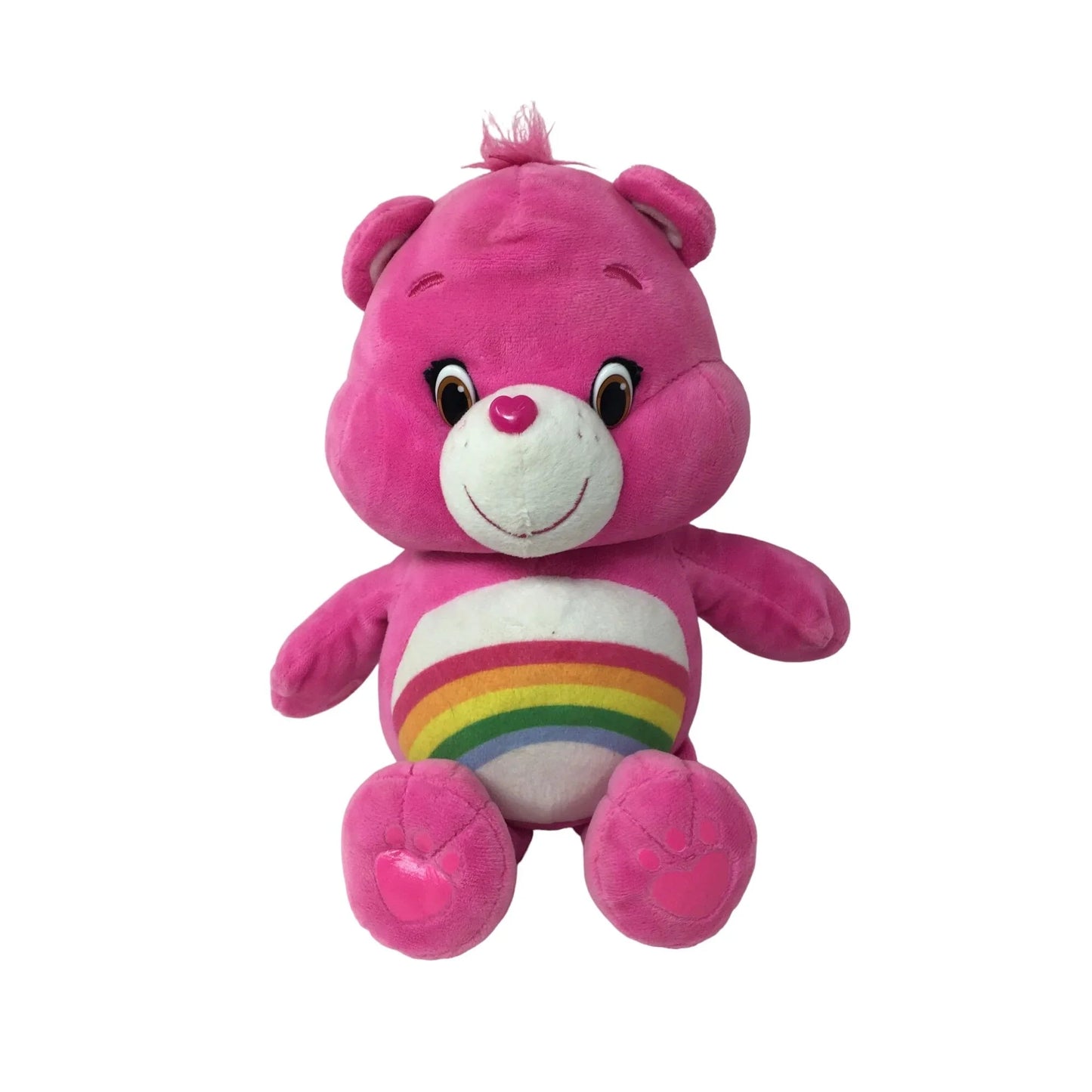 Battery Operated Pink Care Bear Stuffed Bear with Rainbow on belly - 13'' tall - care bears - Stuffed Animals - A+ Stuff
