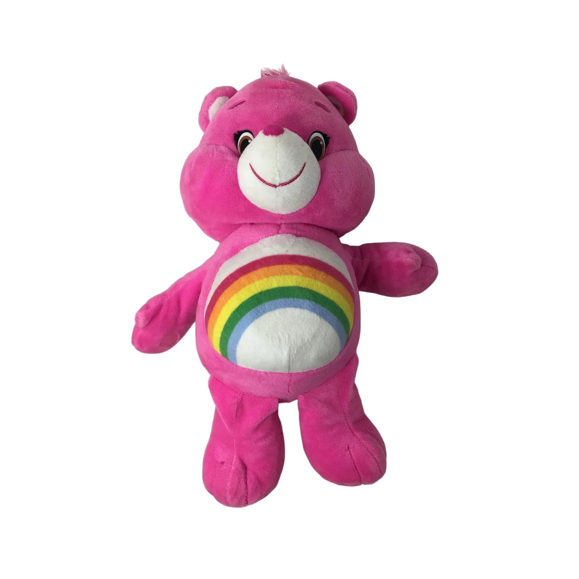 Battery Operated Pink Care Bear Stuffed Bear with Rainbow on belly - 13'' tall - care bears - Stuffed Animals - A+ Stuff