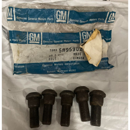 Genuine Vintage GM Part 9590258 replacement BOLTS (hub) GR 5.812.- 78B9 (10 Bolts total)