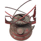 Vintage Red Metal Lantern Oil Lamp  - Great Patina!