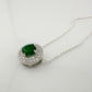 Brilliantly Beautiful 2.40ct Lab Created Emerald Halo Pendant - Sterling Silver