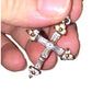 Womens Vintage Silver Crucifix Cross Pendant with Faux Diamonds