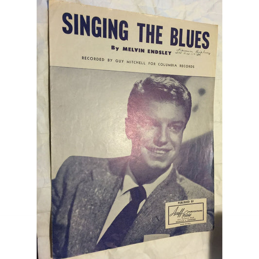 Vintage Sheet Music- Singing The Blues by Melvin Endsley- Recorded by Guy Mitchell