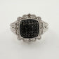 Elegant Balck Diamond Cocktail Ring Size 7.25