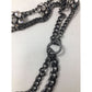 Women's Layered Chain Necklace with Rhinestone Balls