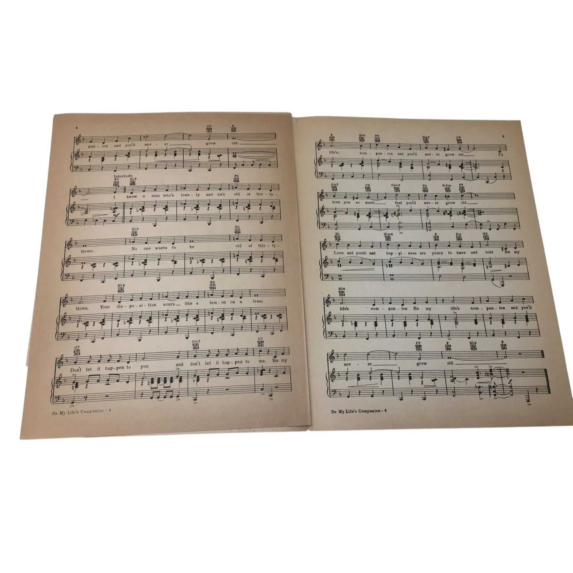 ''BE MY LIFE'S COMPANION'' by Bob Hilliard and Milton DeLugg - A+ Stuff - SHEET MUSIC - A+ Stuff