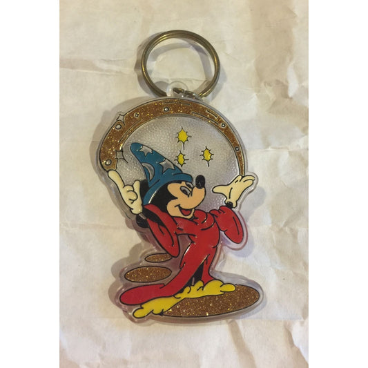 Vintage Collectible Disney Mickey Mouse Wizard Plastic Key Chain