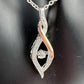 Beautiful Twisted 10kt Rose Gold & Sterling Silver Diamond Necklace