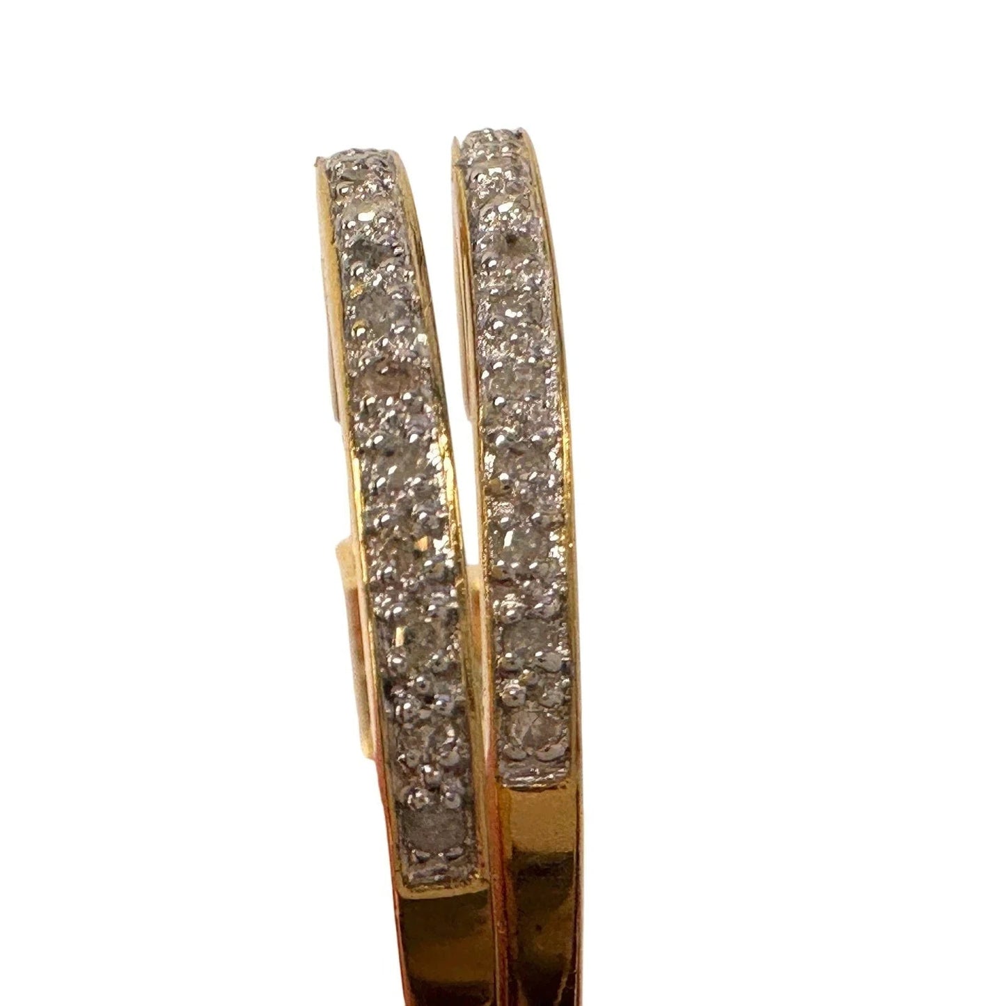 Beautiful 1/2 Carat Inside Out Diamond Hoop Earrings - 14kt Goldplate over 925 Sterling Silver - Unbranded - Diamond Earrings - A+ Stuff
