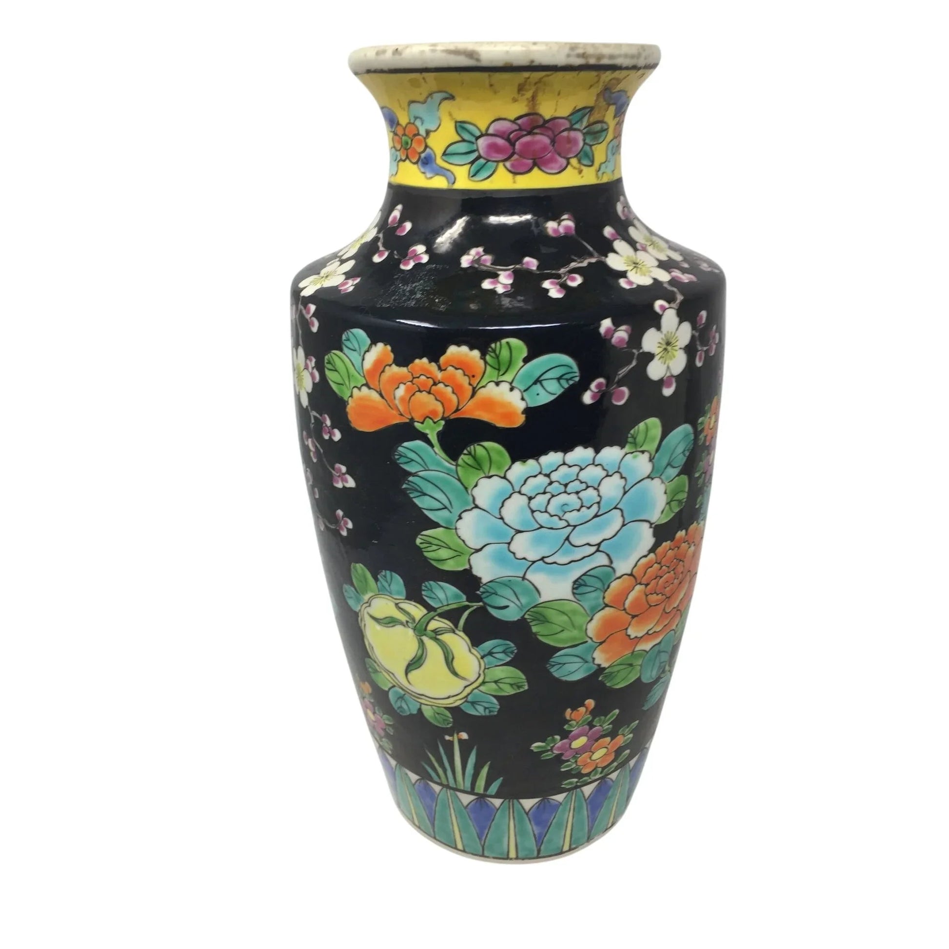 Beautiful Antique Japanese Floral Glazed Porcelain Urn/Vase with Peacock/Flowers on it - A+ Stuff - Vase or Holder - A+ Stuff