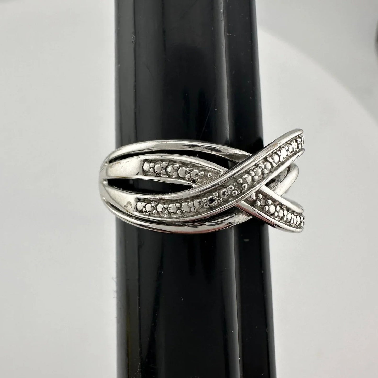 Beautiful Braided Strands Ring with Diamond Accent Size 7 - Unbranded - Ring - A+ Stuff