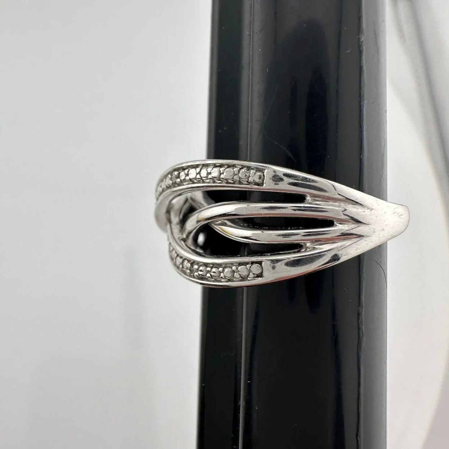 Beautiful Braided Strands Ring with Diamond Accent Size 7 - Unbranded - Ring - A+ Stuff