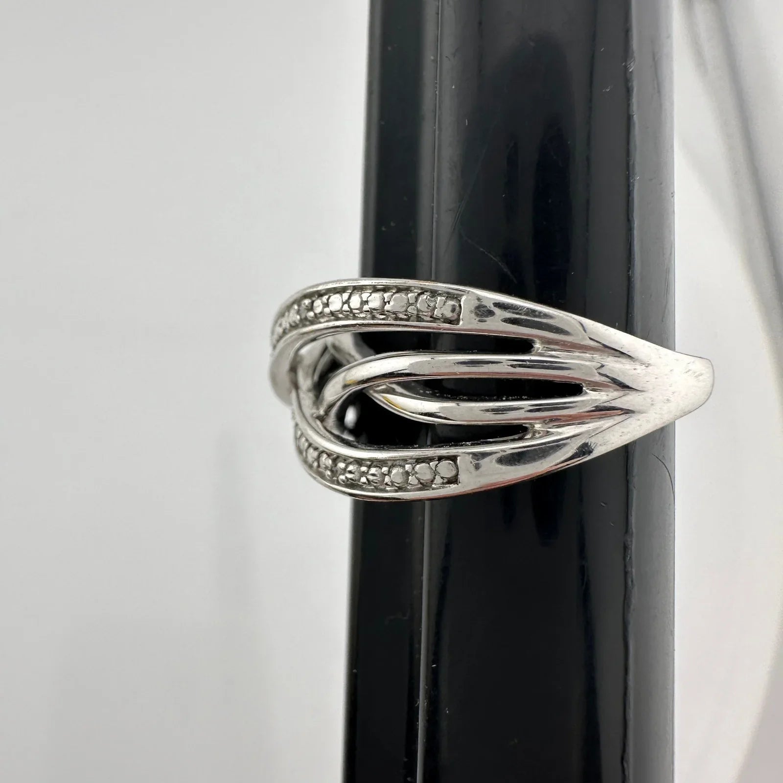 Beautiful Braided Strands Ring with Diamond Accent Size 7 - Unbranded - Ring - A+ Stuff