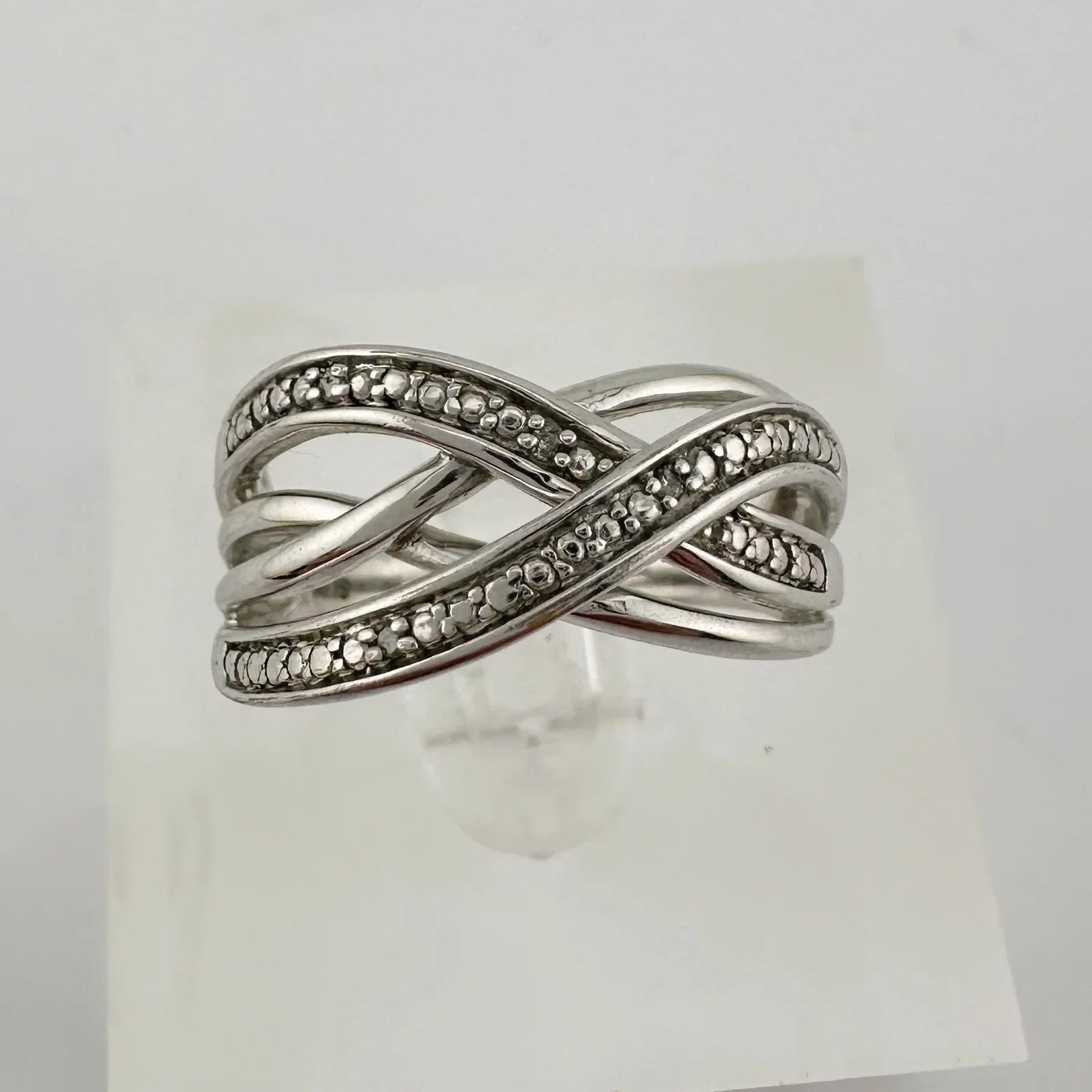 Beautiful Braided Strands Ring with Diamond Accent Size 7 - Unbranded - Ring - A+ Stuff