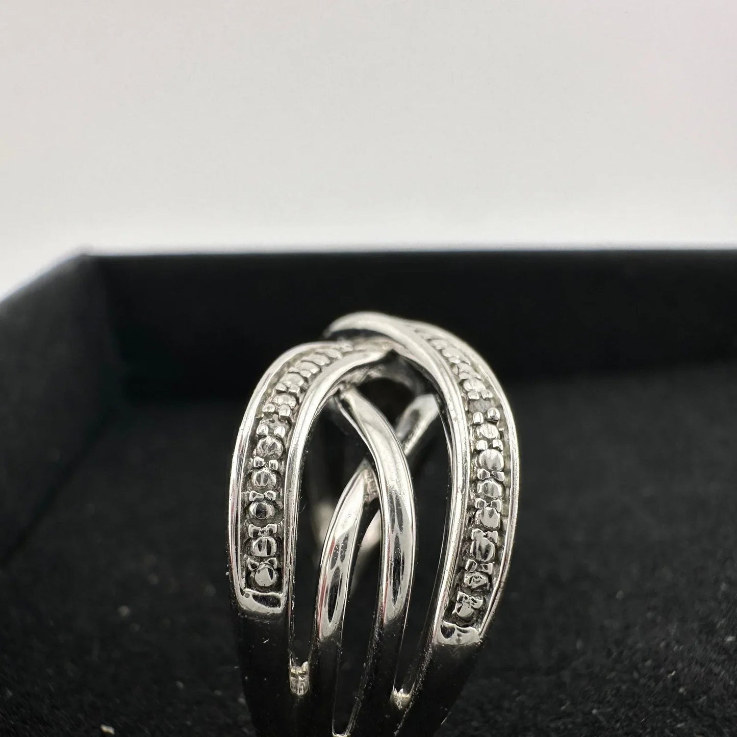 Beautiful Braided Strands Ring with Diamond Accent Size 7 - Unbranded - Ring - A+ Stuff