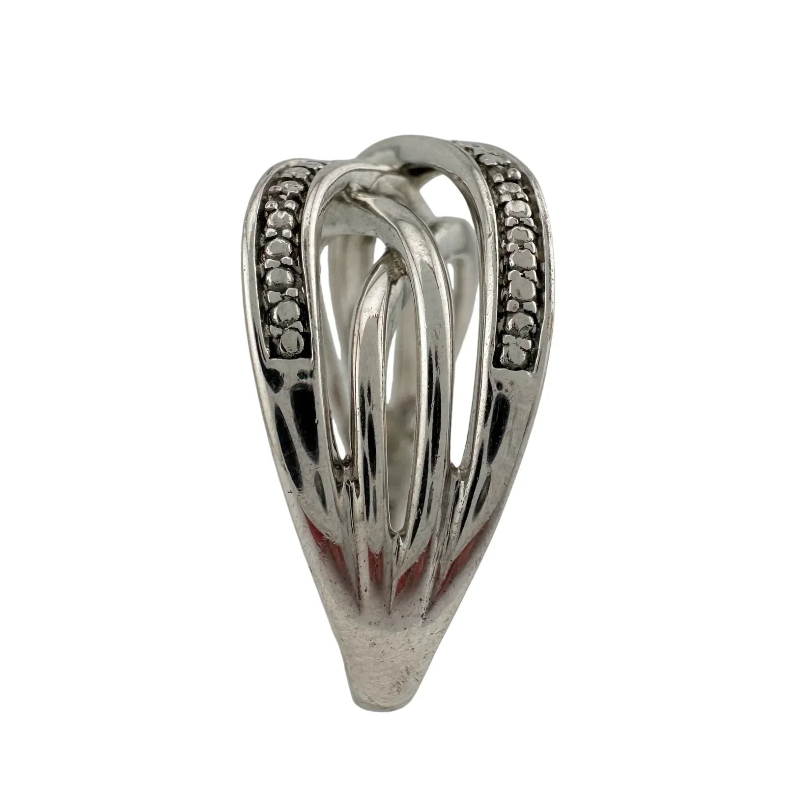 Beautiful Braided Strands Ring with Diamond Accent Size 7 - Unbranded - Ring - A+ Stuff