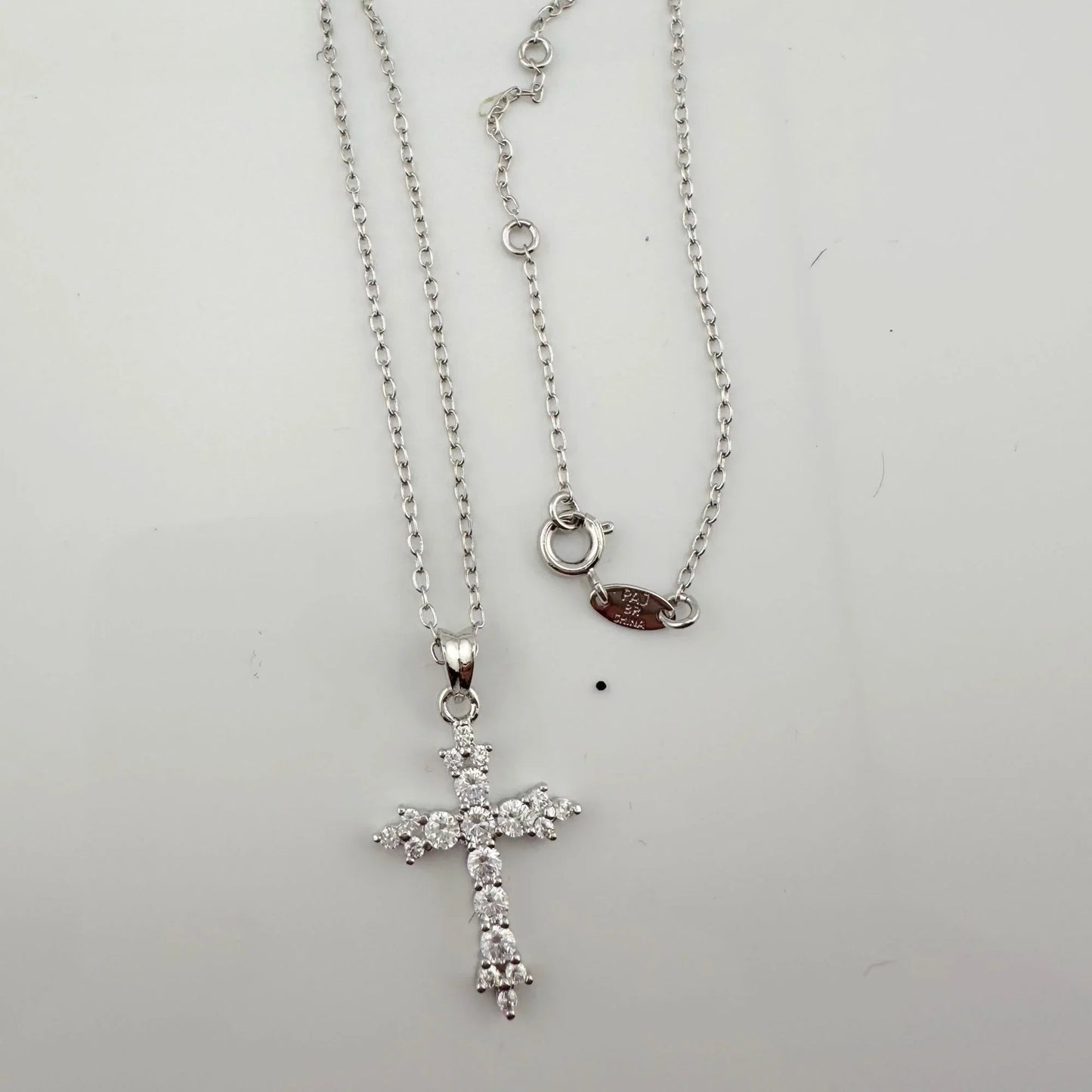 Beautiful Cross Pendant with Shining White Gemstones - A+ Stuff - Necklace - A+ Stuff