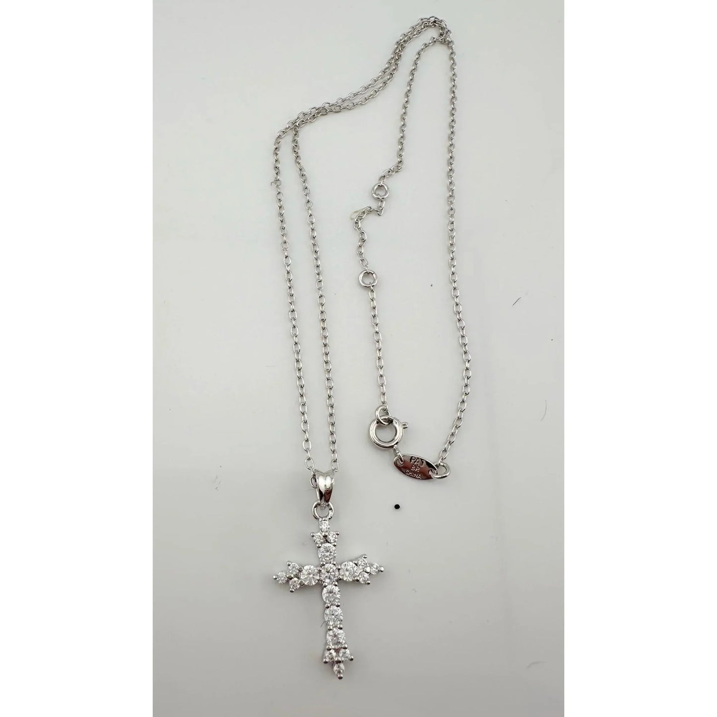 Beautiful Cross Pendant with Shining White Gemstones - A+ Stuff - Necklace - A+ Stuff