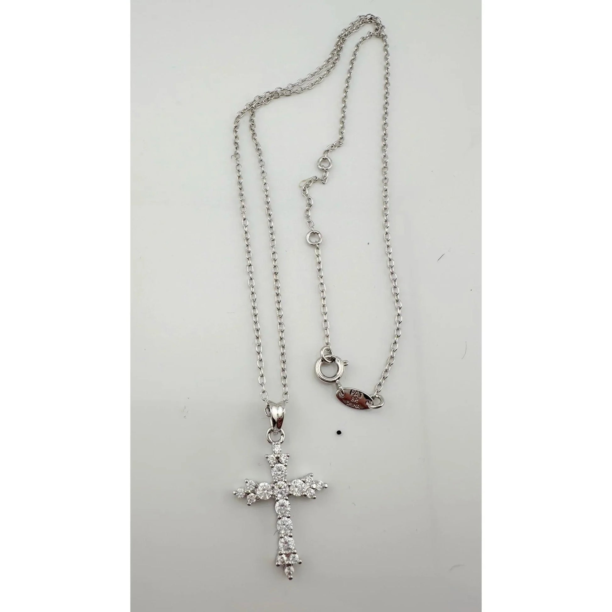 Beautiful Cross Pendant with Shining White Gemstones - A+ Stuff - Necklace - A+ Stuff