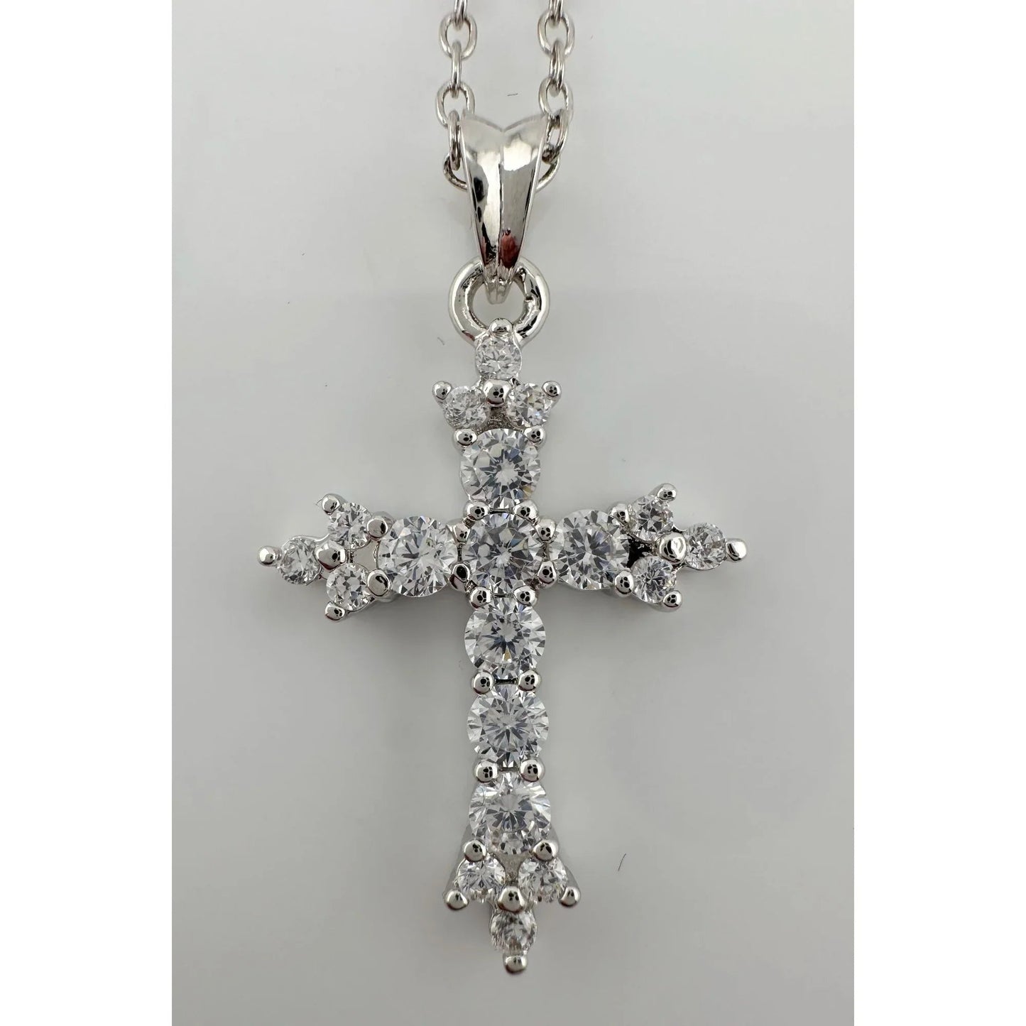 Beautiful Cross Pendant with Shining White Gemstones - A+ Stuff - Necklace - A+ Stuff