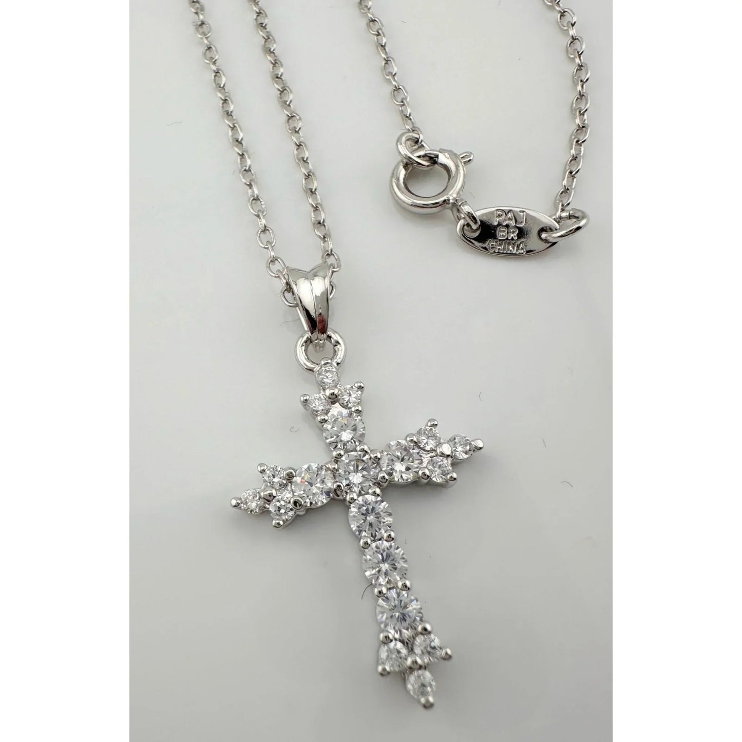 Beautiful Cross Pendant with Shining White Gemstones - A+ Stuff - Necklace - A+ Stuff