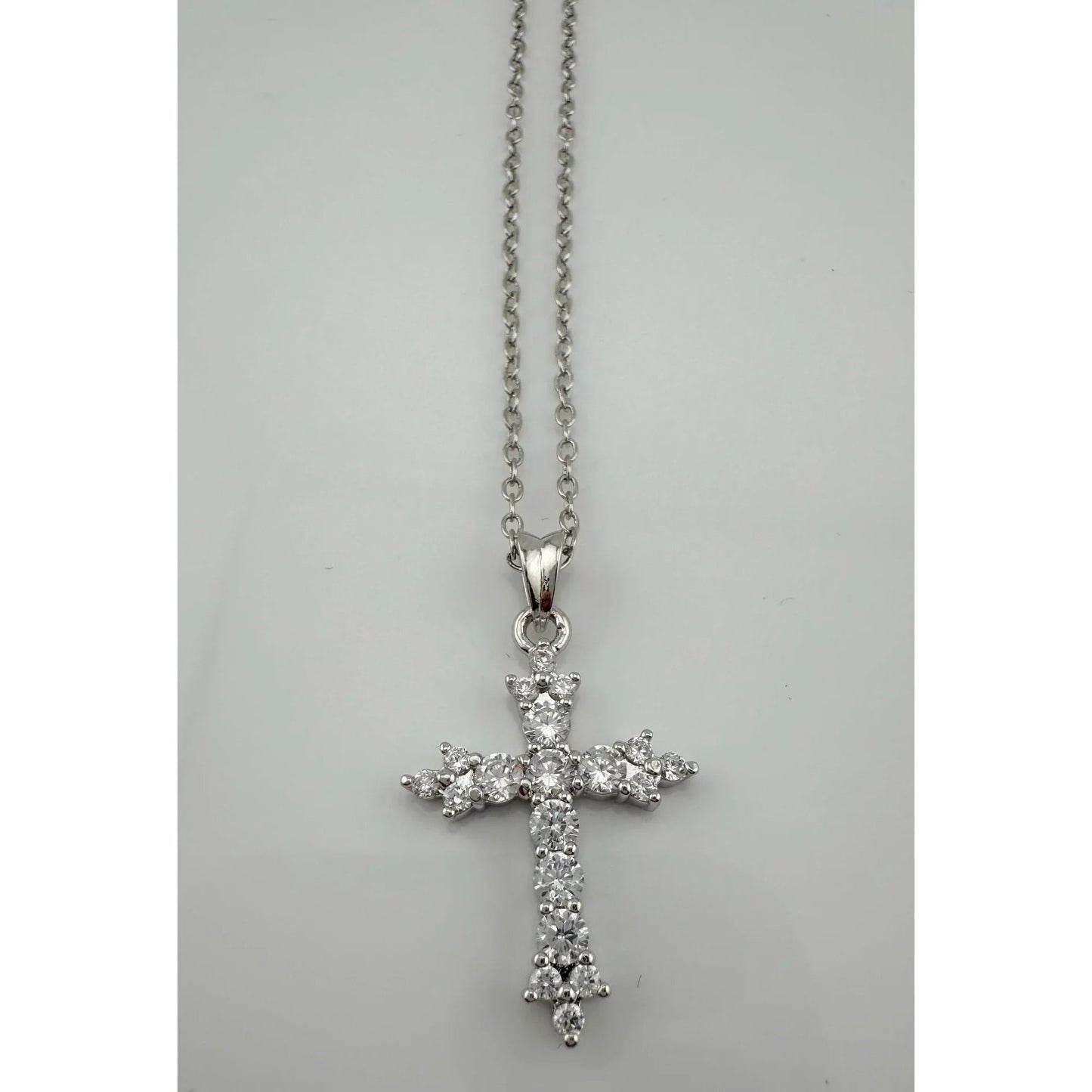 Beautiful Cross Pendant with Shining White Gemstones - A+ Stuff - Necklace - A+ Stuff