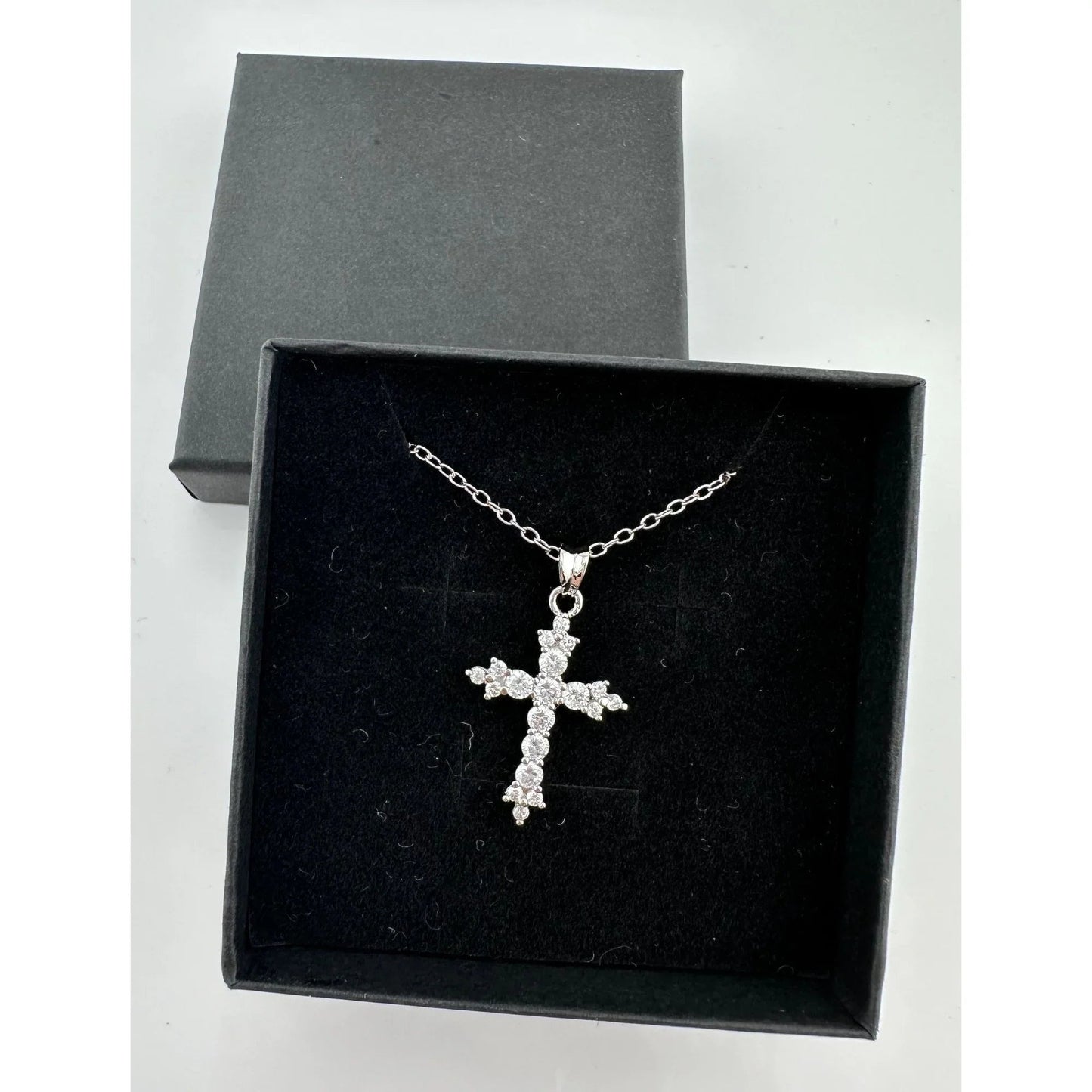 Beautiful Cross Pendant with Shining White Gemstones - A+ Stuff - Necklace - A+ Stuff