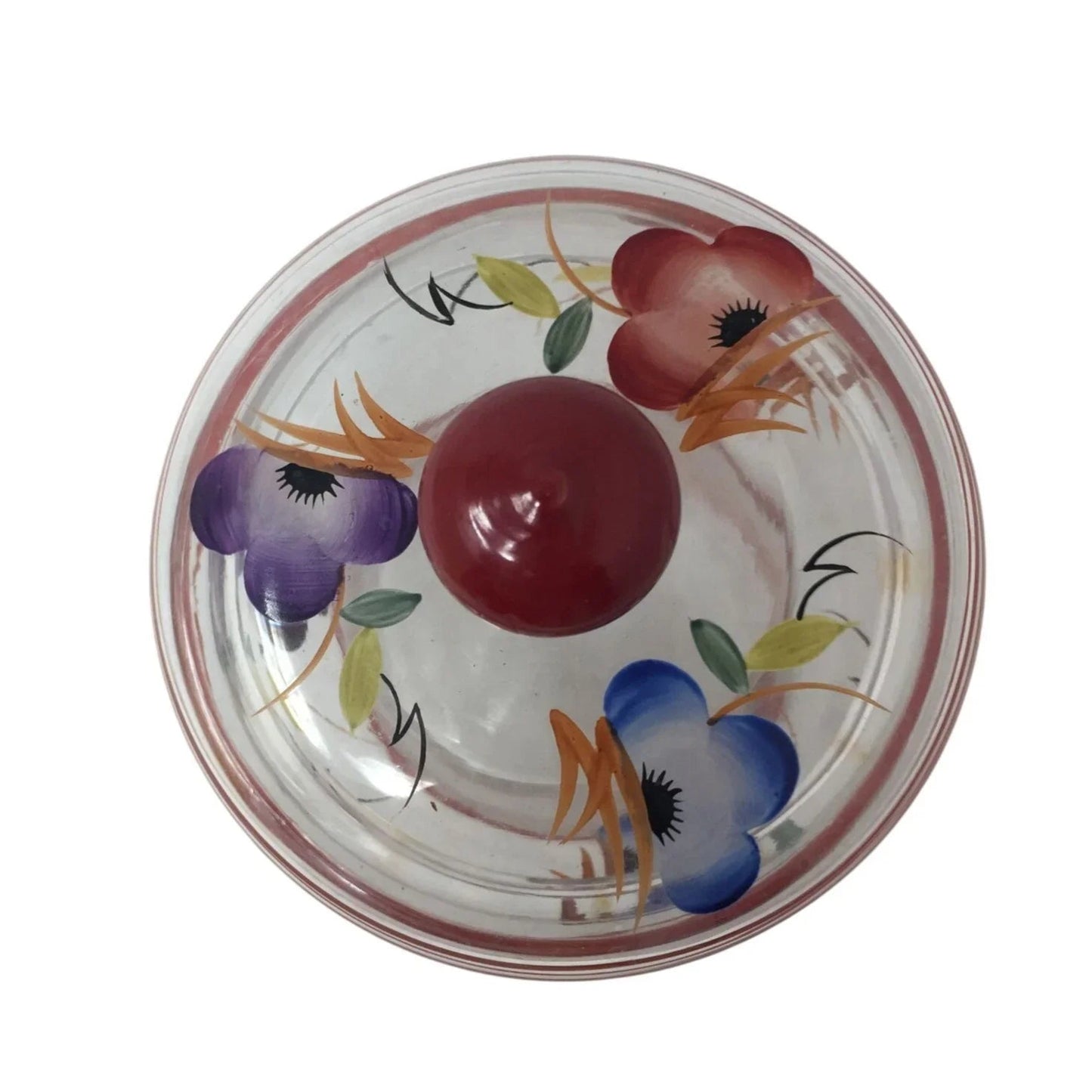 Beautiful Glass Vintage Covered Candy Dish with Flowers on it - A+ Stuff - Glass - A+ Stuff