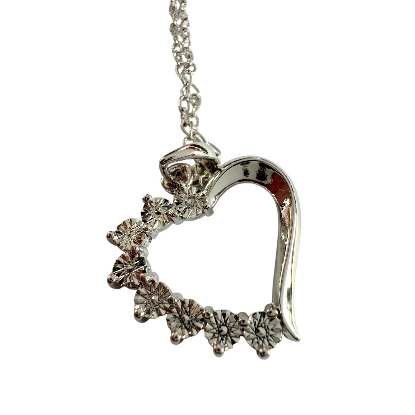 Beautiful Heart Necklace - Illusion Set Diamond Accent - Unbranded - Necklace - A+ Stuff