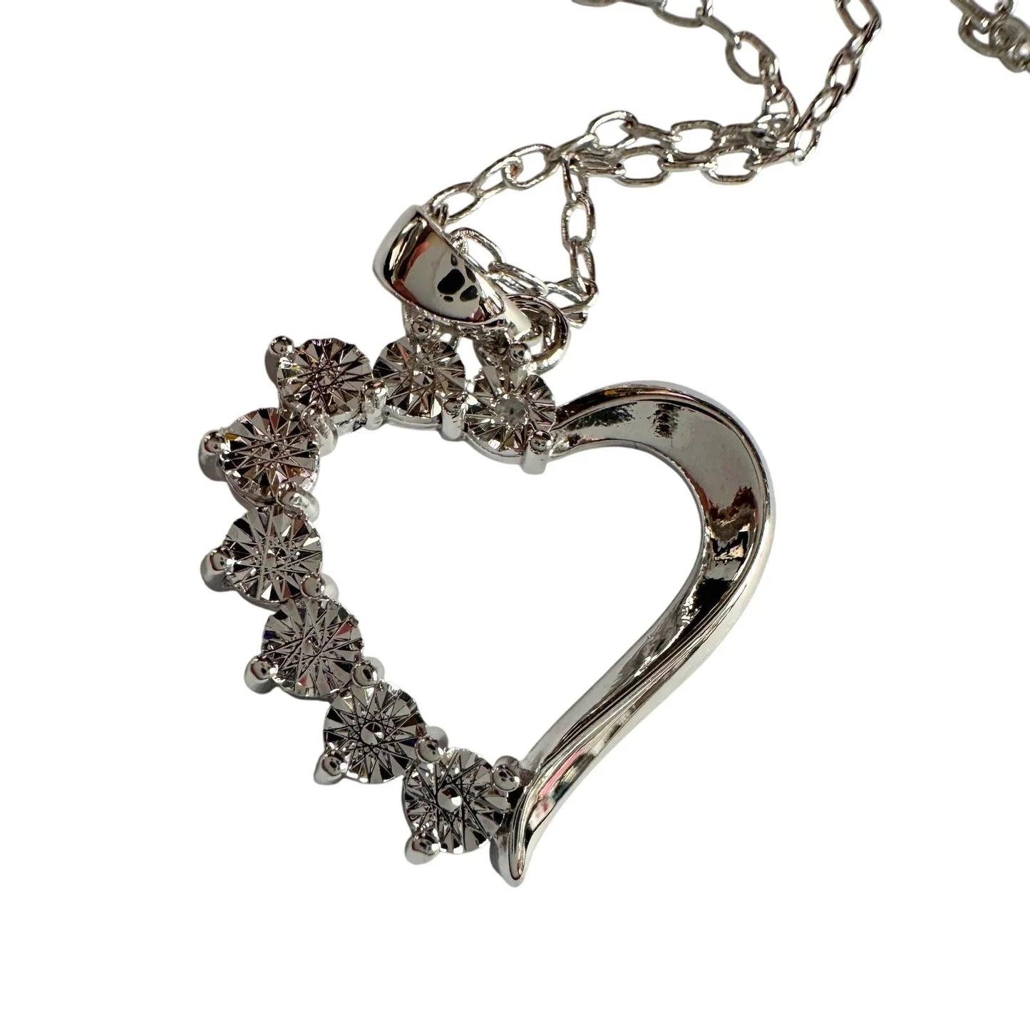 Beautiful Heart Necklace - Illusion Set Diamond Accent - Unbranded - Necklace - A+ Stuff