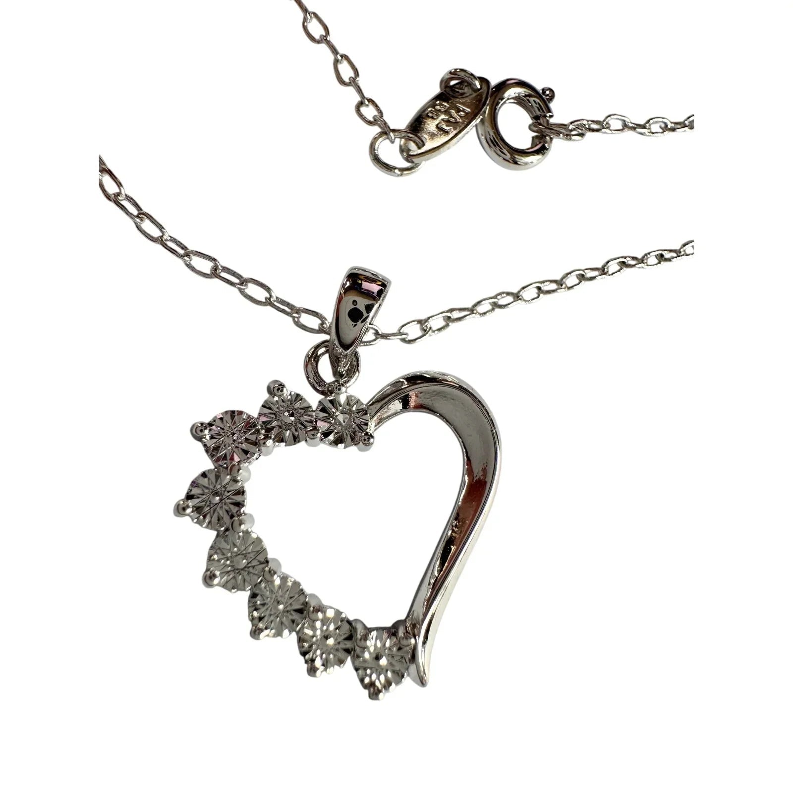 Beautiful Heart Necklace - Illusion Set Diamond Accent - Unbranded - Necklace - A+ Stuff