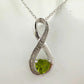 Beautiful Heart Peridot Infinity Necklace with Diamond Accent - A+ Stuff