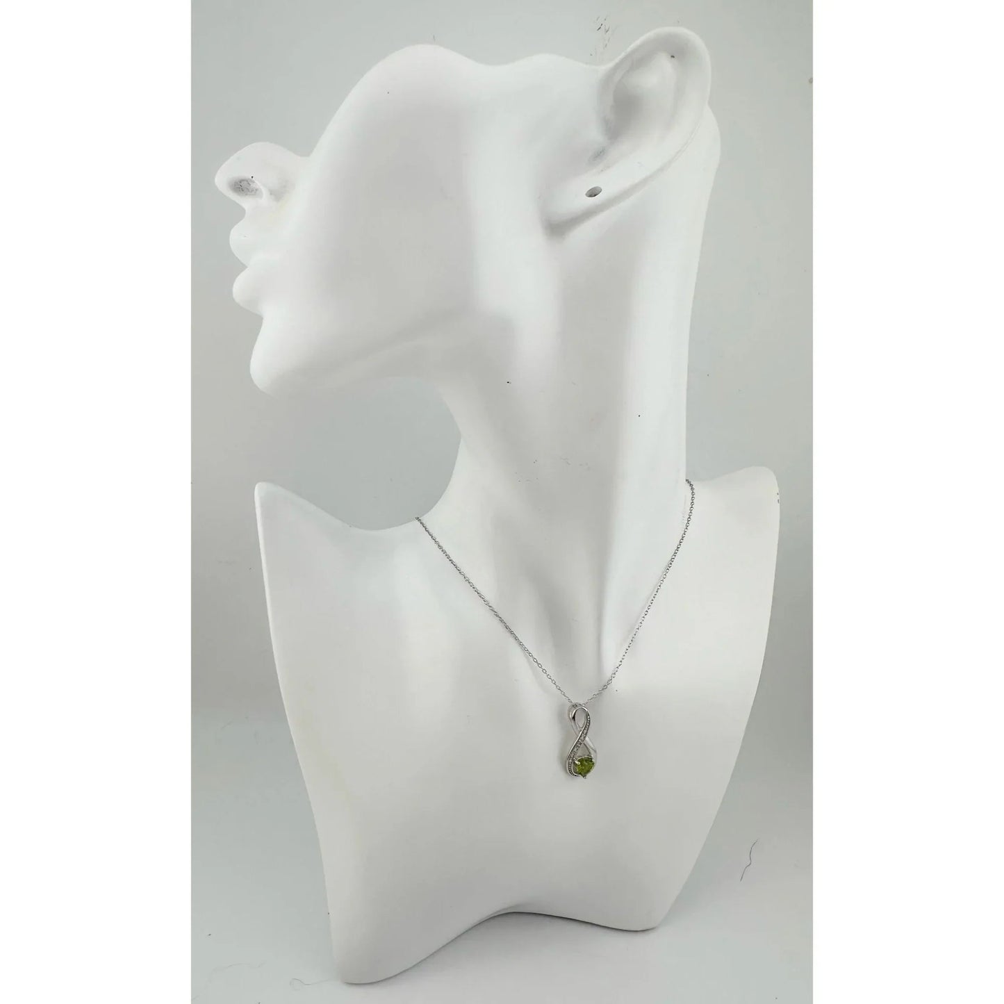 Beautiful Heart Peridot Infinity Necklace with Diamond Accent - A+ Stuff