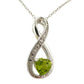 Beautiful Heart Peridot Infinity Necklace with Diamond Accent - A+ Stuff