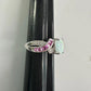 Beautiful Lab Created Opal & Sapphire Ring - Size 7 - Sun - A+ Stuff