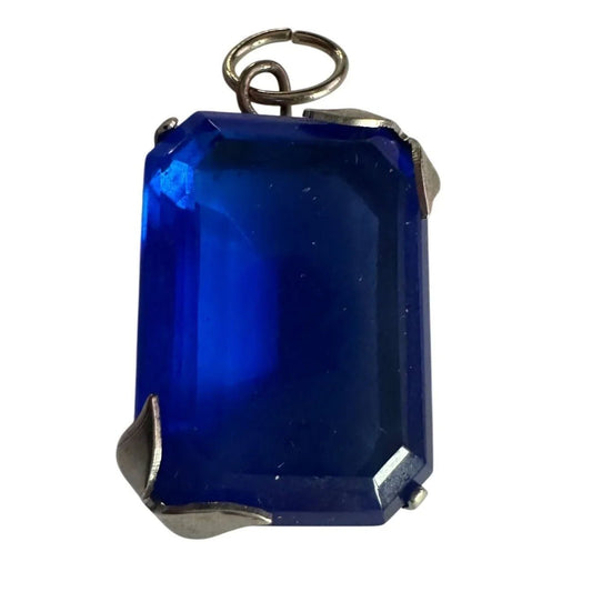 Beautiful Rectangular Silver tone & Blue Topaz Pendant - A+ Stuff - Pendant - A+ Stuff