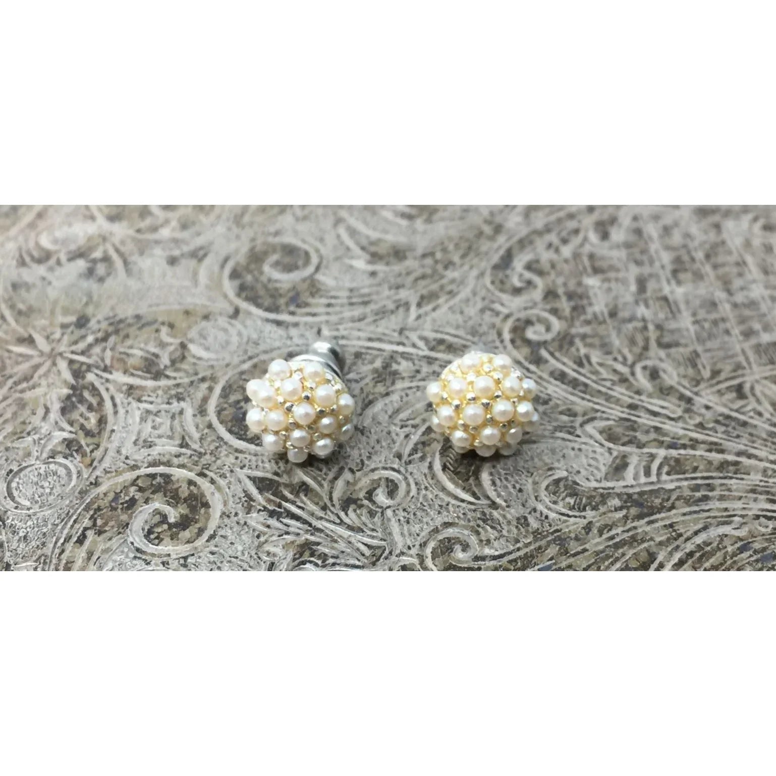 Beautiful Women's Faux Pearl Cluster Stud Earrings with backs - A+ Stuff - Earrings - A+ Stuff