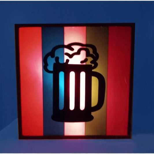 Beer Mug Light Box Bar Sign ManCave Decor - Red, Blue, Pink, Green, Purple - Target - decor light - A+ Stuff