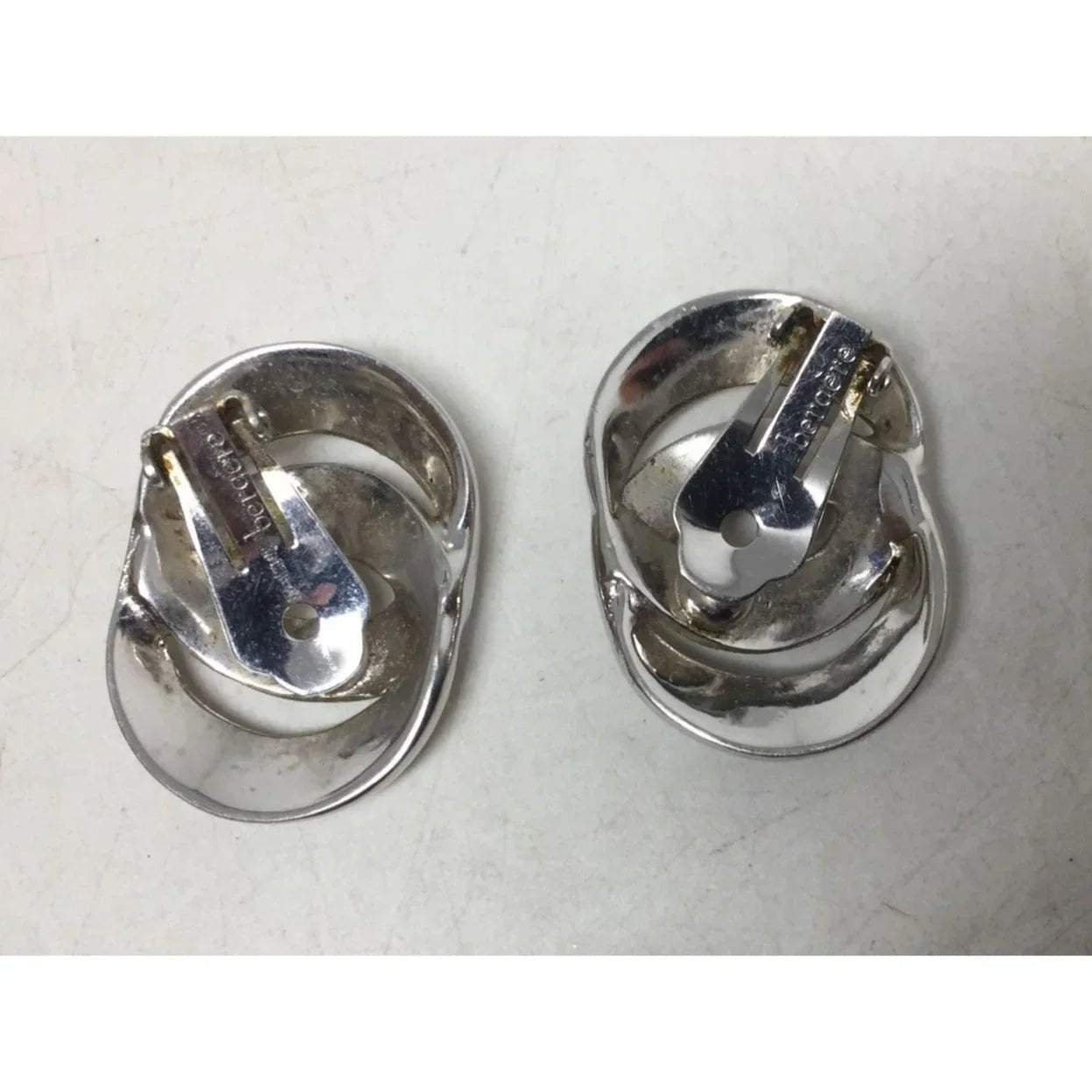 Bergère Women's Vintage Silver Tone Clip On Earrings - Bergère - Earrings - A+ Stuff