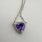 Amethyst and White Topaz Heart Shaped Halo Necklace