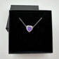 Amethyst and White Topaz Heart Shaped Halo Necklace