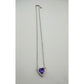 Amethyst and White Topaz Heart Shaped Halo Necklace