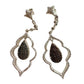Black Diamond Cluster Leaf Dangle Earrings - A+ Stuff - A+ Stuff