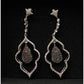 Black Diamond Cluster Leaf Dangle Earrings - A+ Stuff - A+ Stuff