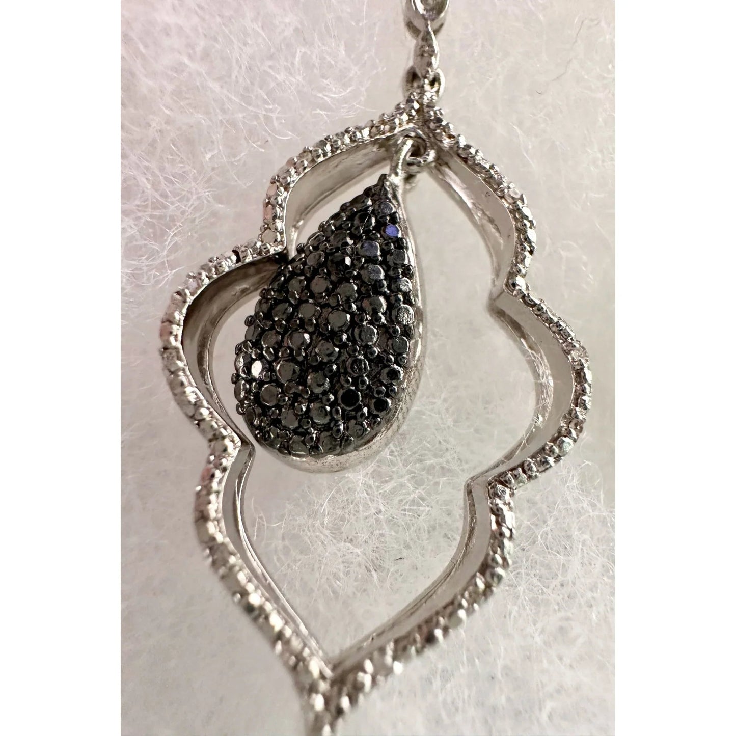 Black Diamond Cluster Leaf Dangle Earrings - A+ Stuff - A+ Stuff